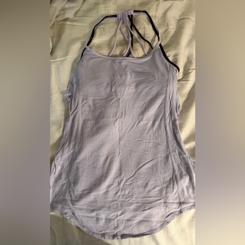 lululemon tank with built in bra, size 4, purple/blue